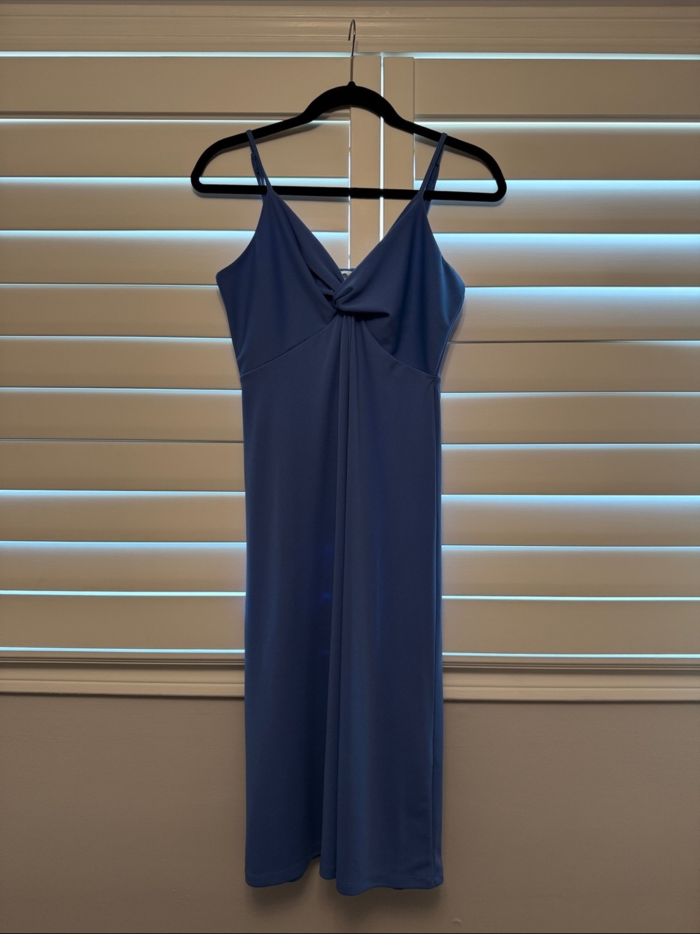 H&M Blue Twist-Front Slip Dress (Small)